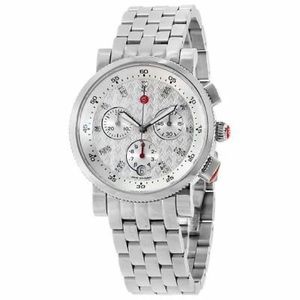 Michele Silver Diamond Dial Sport Sail 18 Watch